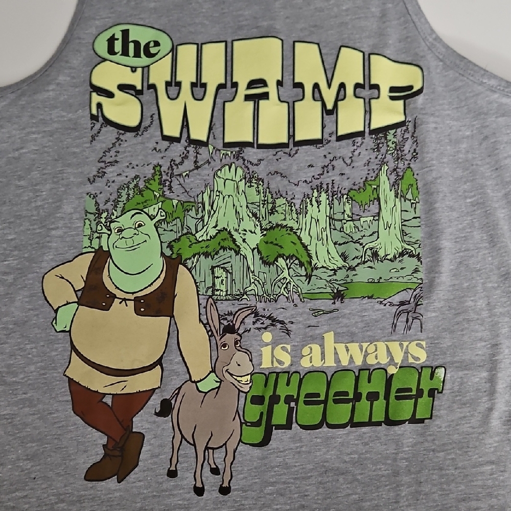 NWT Dreamworks Shrek Gray Graphic Tank Top